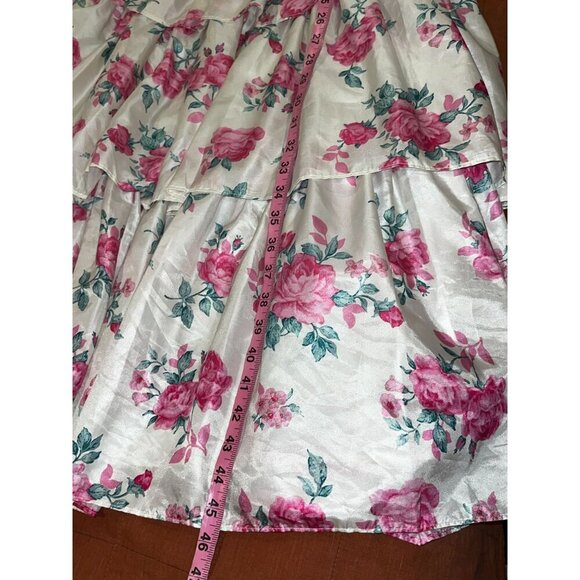 LoveShackFancy By Target White & Pink Floral Tiered Smocked Women's Midi Dress M - Picture 7 of 8